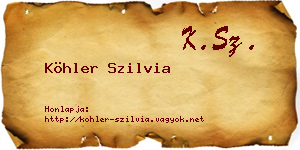 Köhler Szilvia névjegykártya
