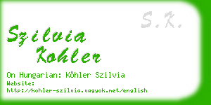 szilvia kohler business card