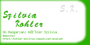 szilvia kohler business card